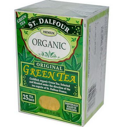 St. Dalfour, Organic, Original Green Tea, 25 Tea Bags 50g