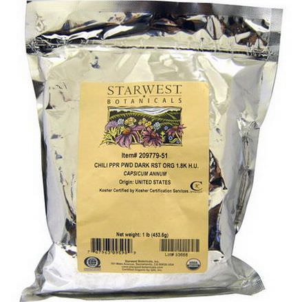 Starwest Botanicals, Chili Pepper Powder, Dark Roast, Organic 453.6g