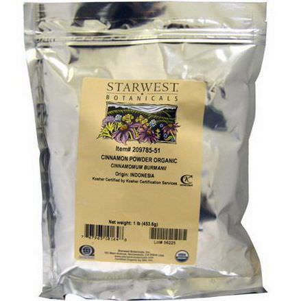 Starwest Botanicals, Organic Cinnamon Powder 453.6g