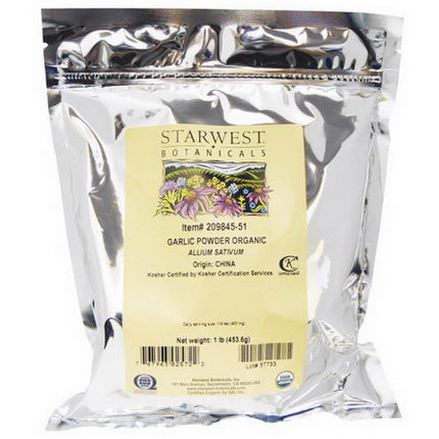 Starwest Botanicals, Organic Garlic Powder 453.6g