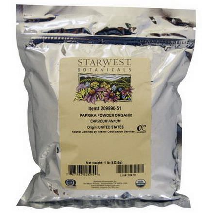 Starwest Botanicals, Organic Paprika Powder 453.6g