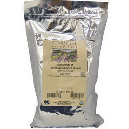 Starwest Botanicals, Organic Wheat Grass Powder 453.6g