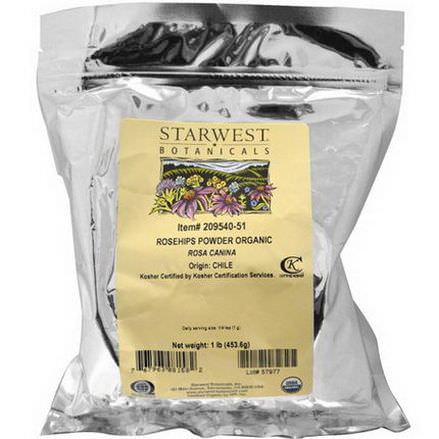 Starwest Botanicals, Rosehips Powder, Organic 453.6g