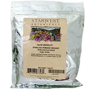 Starwest Botanicals, Spirulina Powder, Organic, 1 lb