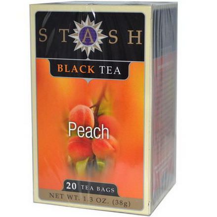 Stash Tea, Black Tea, Peach, 20 Tea Bags 38g