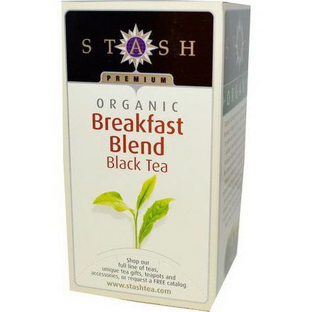 Stash Tea, Organic, Breakfast Blend, Black Tea, 18 Tea Bags 33g