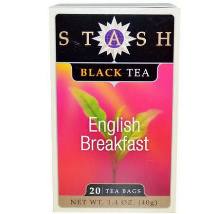 Stash Tea, Premium, Black Tea, English Breakfast, 20 Tea Bags 40g