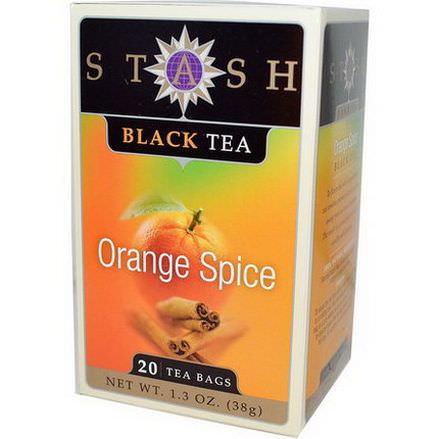 Stash Tea, Premium, Black Tea, Orange Spice, 20 Tea Bags 38g