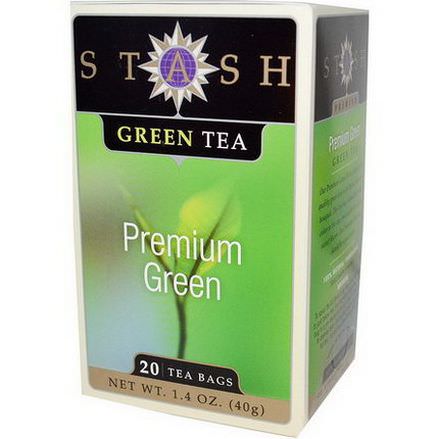 Stash Tea, Premium, Green Tea, Premium Green, 20 Tea Bags 40g