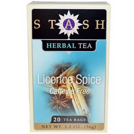 Stash Tea, Premium, Herbal Tea, Licorice Spice, Caffeine Free, 20 Tea Bags 36g
