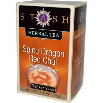 Stash Tea, Premium Herbal Tea, Spice Dragon Red Chai, Caffeine Free, 18 Tea Bags 36g