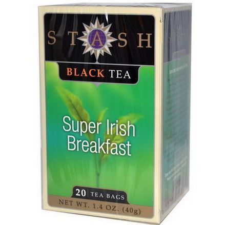 Stash Tea, Premium, Black Tea, Super Irish Breakfast, 20 Tea Bags 40g