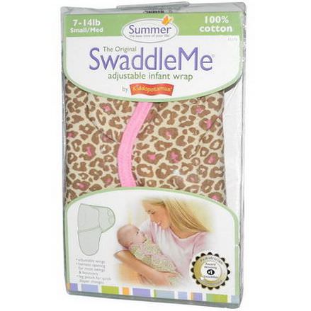 Summer Infant, SwaddleMe, Adjustable Infant Wrap, Small/Med, 7-14 lbs, Leopard