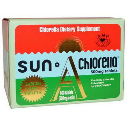 Sun Chlorella, Sun Chlorella A, 500mg, 600 Tablets