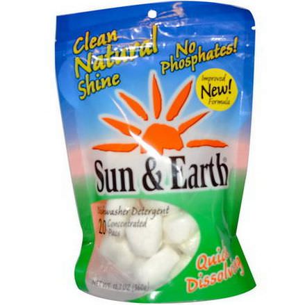 Sun&Earth, Dishwasher Detergent, 20 Concentrated Pacs 360g