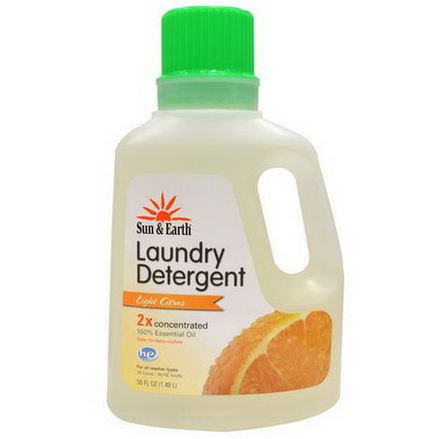Sun&Earth, Laundry Detergent, Light Citrus Scent, 2x Concentrated 1.48 l