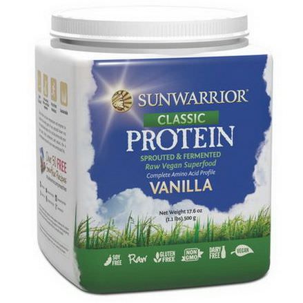 Sunwarrior, Classic Protein, Raw Vegan Superfood, Vanilla 500g