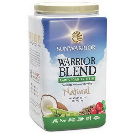 Sunwarrior, Warrior Blend, Raw Vegan Protein, Natural 2.2 lbs