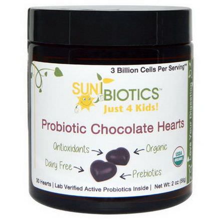 Sunbiotics, Just for Kids! Probiotic Chocolate Hearts, 30 Hearts 56g