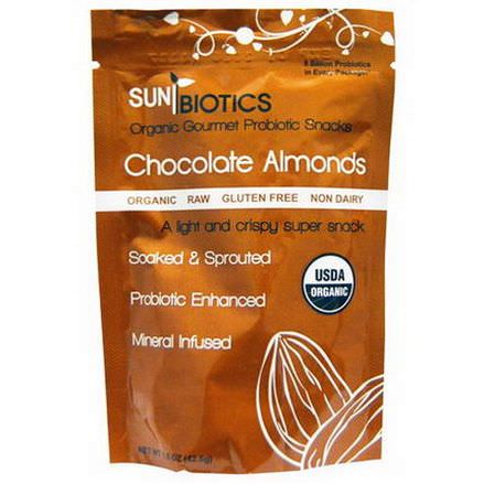 Sunbiotics, Organic Gourmet Probiotic Snacks, Chocolate Almonds 42.5g