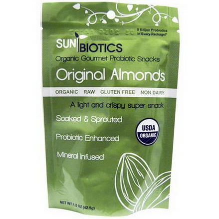 Sunbiotics, Organic Gourmet Probiotic Snacks, Original Almonds 42.5g