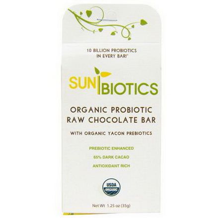 Sunbiotics, Organic Probiotic Raw Chocolate Bar 35g