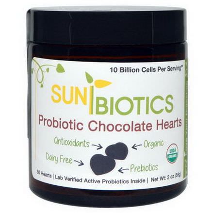 Sunbiotics, Probiotic Chocolate Hearts, 30 Hearts 56g