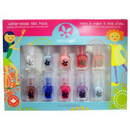 Suncoat Girl, Water-Based Nail Polish Kit, Flare&Fancy, 10 Pieces