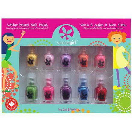 Suncoat Girl, Water-Based Nail Polish Kit, Party Palette, 10 Pieces