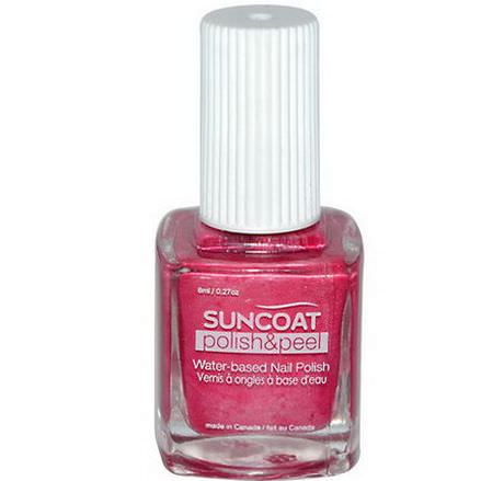 Suncoat, Polish&Peel, Water-Based Nail Polish, Pink Dahila 8ml