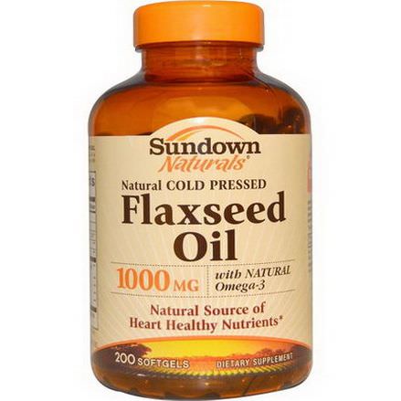 Rexall Sundown Naturals, Flaxseed Oil, 1000mg, 200 Softgels