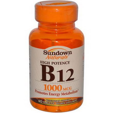 Rexall Sundown Naturals, High Potency B-12, 1000mcg, 60 Tablets