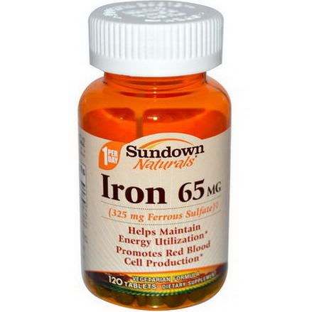 Rexall Sundown Naturals, Iron, 65mg, 120 Tablets