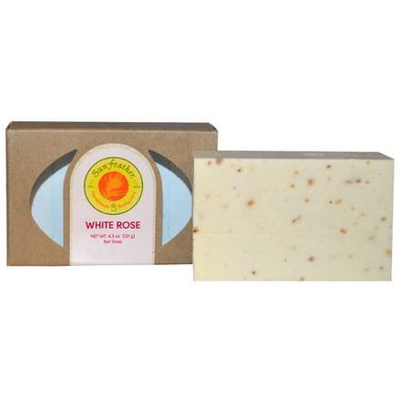 Sunfeather Soaps, Bar Soap, White Rose 121g