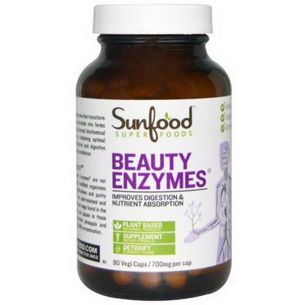 Sunfood, Beauty Enzymes, 700mg, 90 Veggie Caps