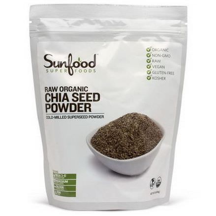Sunfood, Chia Seed Powder, Raw Organic 454g