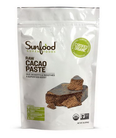 Sunfood, Organic, Raw Cacao Paste 454g
