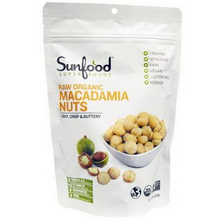 Sunfood, Raw Organic Macadamia Nuts 227g