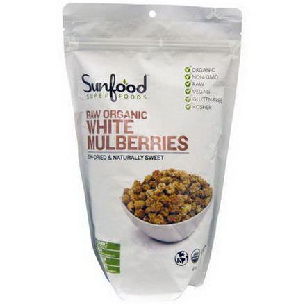 Sunfood, Raw Organic White Mulberries 454g
