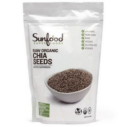 Sunfood, Superfoods, Raw Organic Chia Seed 454g