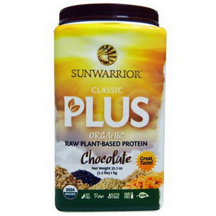 Sunwarrior, Classic Plus, Organic Raw Plant-Based Protein, Chocolate 1 kg