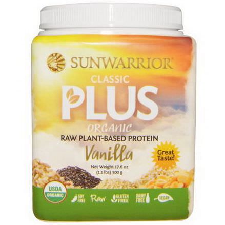Sunwarrior, Organic Classic Plus, Vanilla 500g