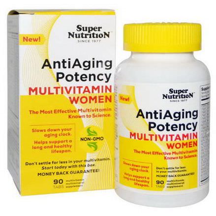 Super Nutrition, AntiAging Potency Multivitamin Women, 90 Tablets