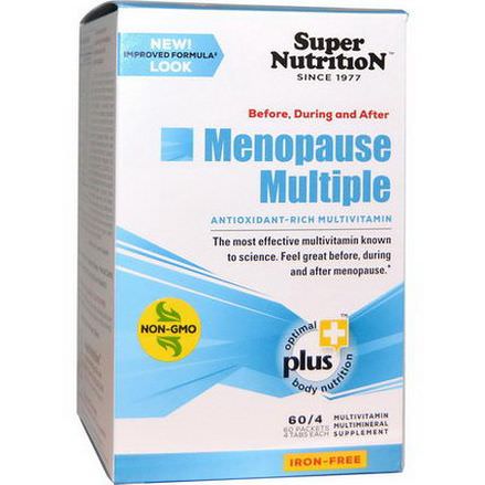 Super Nutrition, Before, During and After Menopause Multiple, Antioxidant-Rich Multivitamin, Iron Free, 60 Packets 4 Tablets Each
