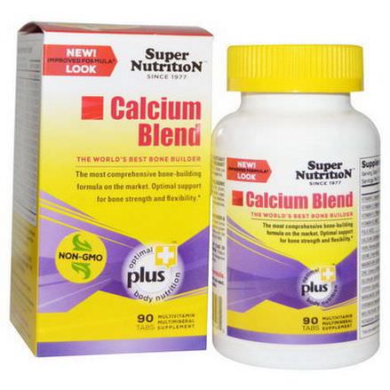 Super Nutrition, Calcium Blend, Multi-Mineral Dietary Supplement, 90 Veggie Food-Based Tabs