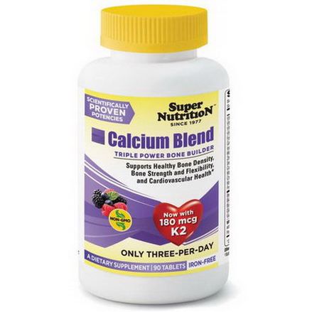 Super Nutrition, Calcium Blend, Multivitamin/Mineral Supplement, Iron-Free, 90 Tabs