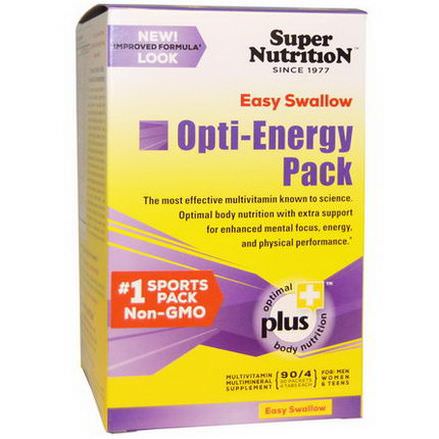 Super Nutrition, Opti-Energy Pack, Multivitamin Multimineral Supplement, 90 Packets, 4 Tablets Each