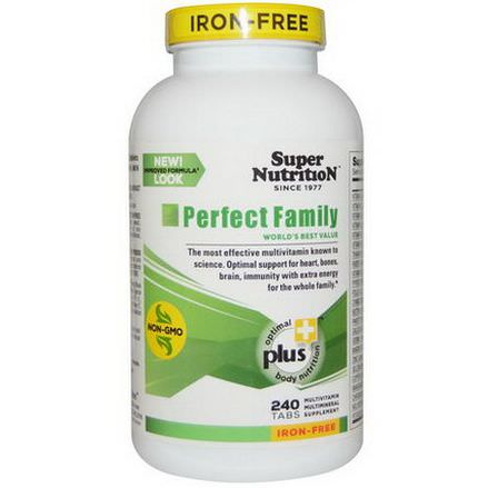 Super Nutrition, Perfect Family, Multivitamin Mineral Supplement, Iron Free, 240 Tabs
