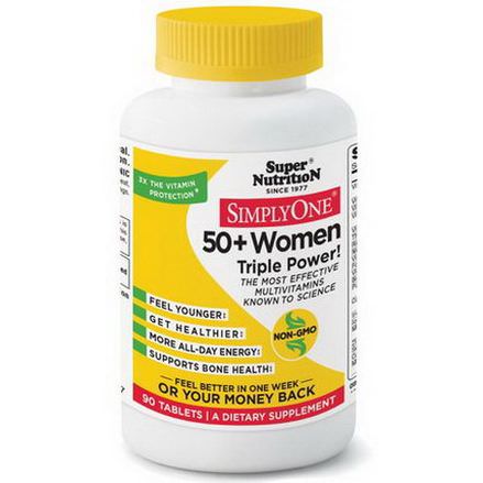 Super Nutrition, Simply One, 50+ Women Triple Power, 90 Tablets