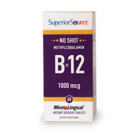 Superior Source, MicroLingual, Methylcobalamin B-12, 1000mcg, 60 Instant Dissolve Tablets